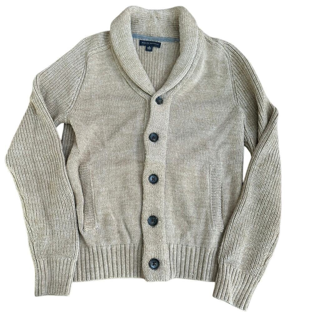 Banana Republic Women's Beige Shawl-Collar Button Front Cardigan Sweater Size S